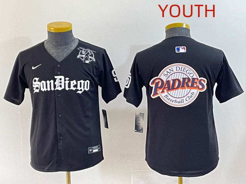 Youth 2025 San Diego Padres Blank Black Five generations Joint Name Nike MLB Jersey style 22->youth mlb jersey->Youth Jersey